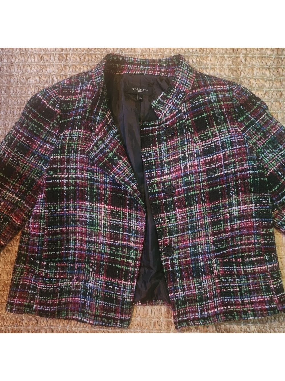 Talbots Women's Vibrant Pink Twead Blazer 12p Holiday Unique